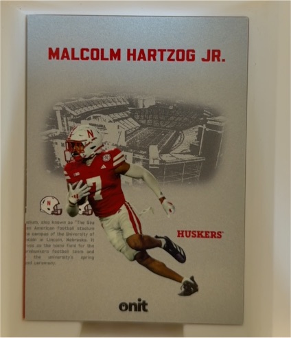 2025 Onit Nebraska Cornhuskers Football Malcolm Hartzog Jr. — front