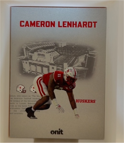 2025 Onit # Cameron Lenhardt Nebraska Cornhuskers — front