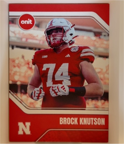 2025 Onit Nebraska Cornhuskers #B7 Brock Knutson — front