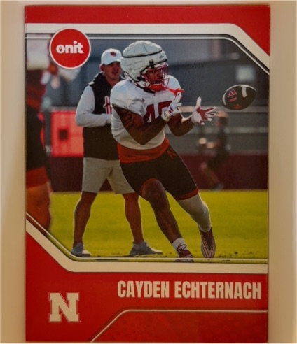 2025 Onit Nebraska Cornhuskers Cayden Echternach #B11 — front