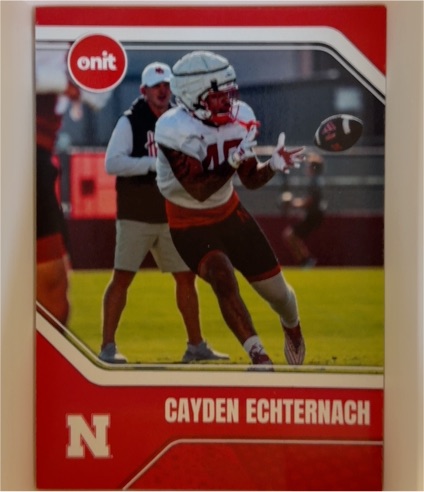 2025 Onit Nebraska Cornhuskers #B11 Cayden Echternach — front