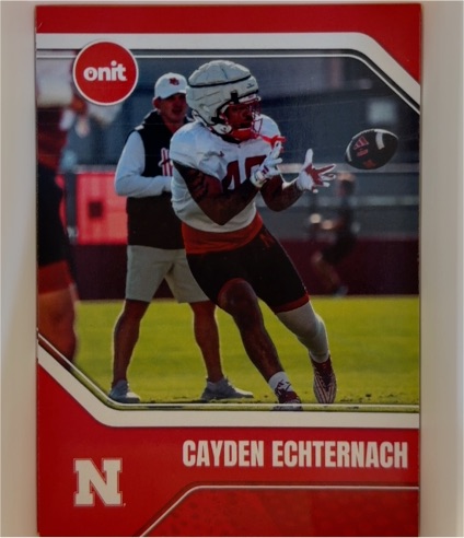2025 Onit Nebraska Cornhuskers Cayden Echternach #B11 — front