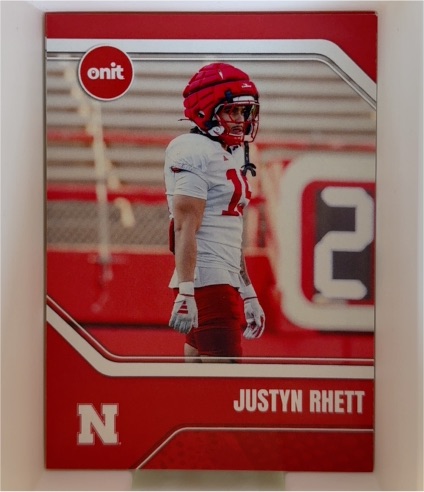 2025 Onit # Justyn Rhett Nebraska Cornhuskers — front