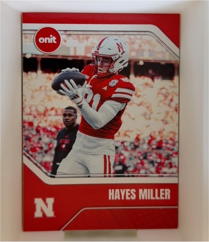 2025 Onit # Hayes Miller Nebraska Cornhuskers — front