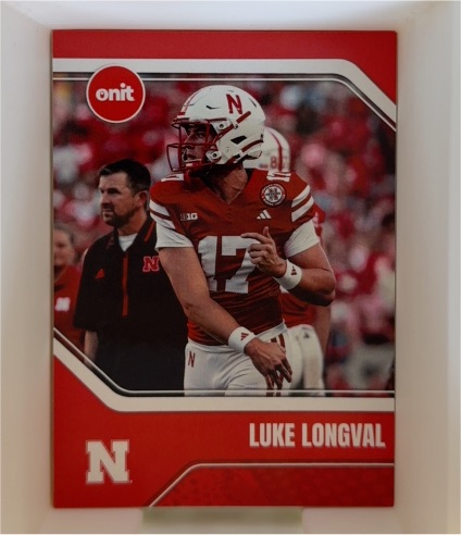 2025 Onit #Luke Longval Nebraska Cornhuskers — front