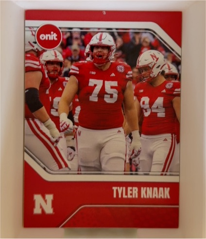 2025 Onit #Tyler Knaak Nebraska Cornhuskers — front