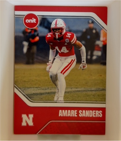 2025 Onit Amare Sanders Nebraska Cornhuskers — front