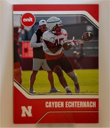 2025 Onit #Cayden Echternach Nebraska Cornhuskers — front