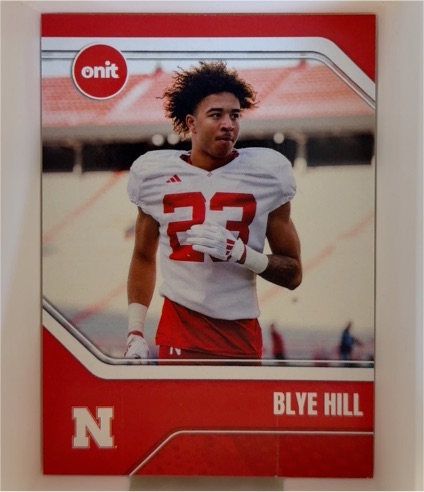 2025 Onit Nebraska Cornhuskers #B4 Blye Hill — front