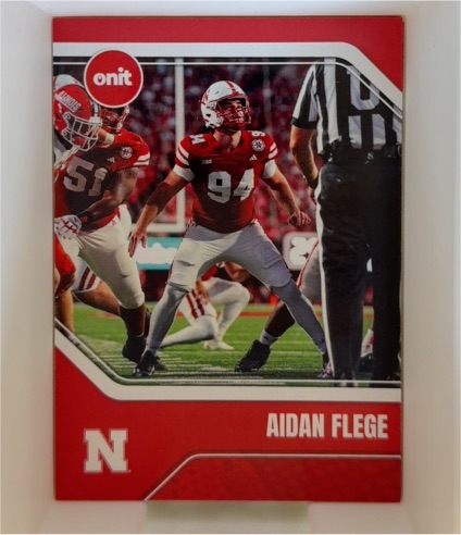 2025 Onit #Aidan Flege Nebraska Cornhuskers — front