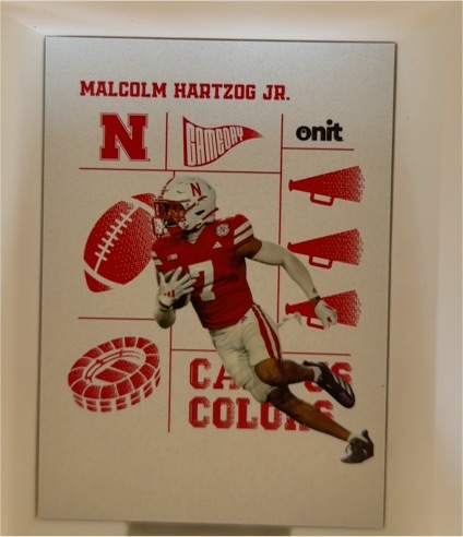 2025 Onit Nebraska Cornhuskers Malcolm Hartzog Jr Campus Colors White #CC-17 — front