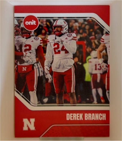 2025 Onit Derek Branch Nebraska Cornhuskers — front