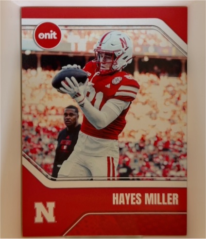 2025 Onit #Hayes Miller Nebraska Cornhuskers — front
