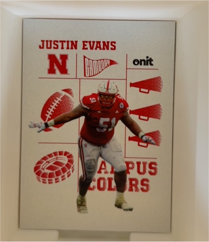 2025 Onit Nebraska Cornhuskers Justin Evans Campus Colors #CC-15 — front