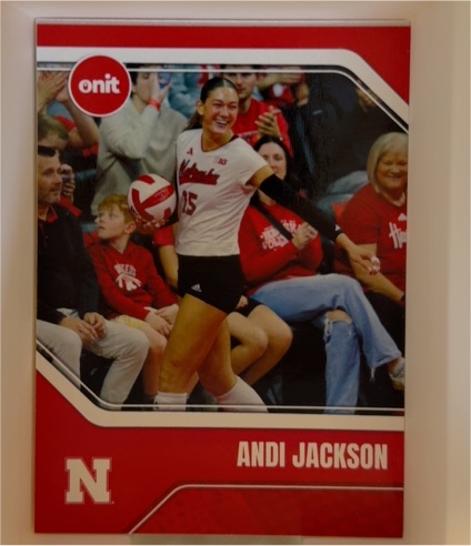 2025 ONIT University of Nebraska Women's Volleyball Red #B1 Andi Jackson — front