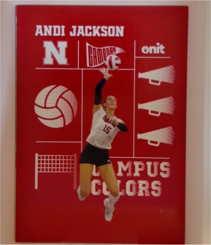 2025 Onit Athlete Andi Jackson Campus Colors #CC-1 Nebraska Volleyball — front