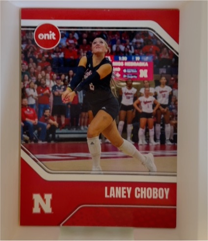 2025 Onit Athlete Laney Choboy White Parallel P-5 Nebraska Volleyball Card — front