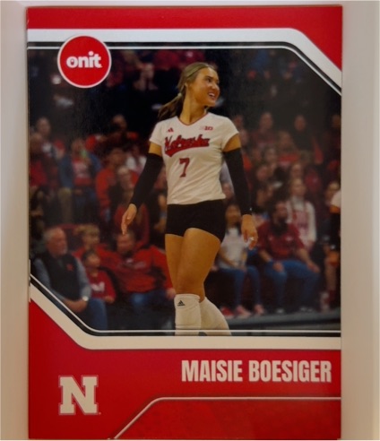 2025 Onit # Maisie Boesiger Nebraska Cornhuskers Volleyball — front