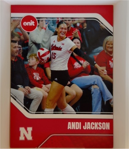 2025 Onit # Andi Jackson Nebraska Cornhuskers Volleyball — front