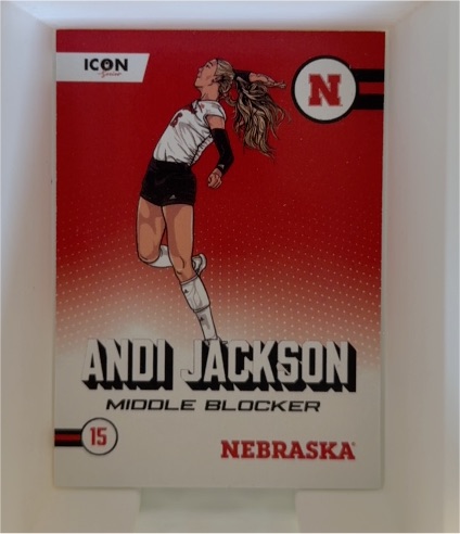 2024 Onit Nebraska Volleyball Icon Series #IC5 Andi Jackson — front