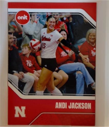 2025 Onit Nebraska Cornhuskers Volleyball #B15 Andi Jackson — front