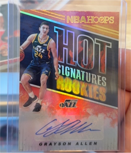 2018-19 Panini NBA Hoops Hot Signatures Rookies #HSR-GA Grayson Allen — front