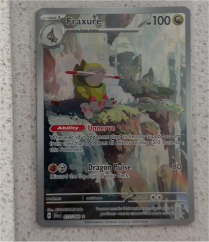 2024 Pokemon Scarlet & Violet Shrouded Fable #077/064 Fraxure — front