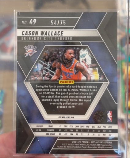 2024-25 Panini Mosaic #49 Cason Wallace — front