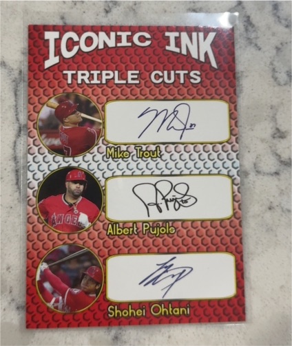 Iconic Ink Triple Cuts Mike Trout Albert Pujols Shohei Ohtani — front