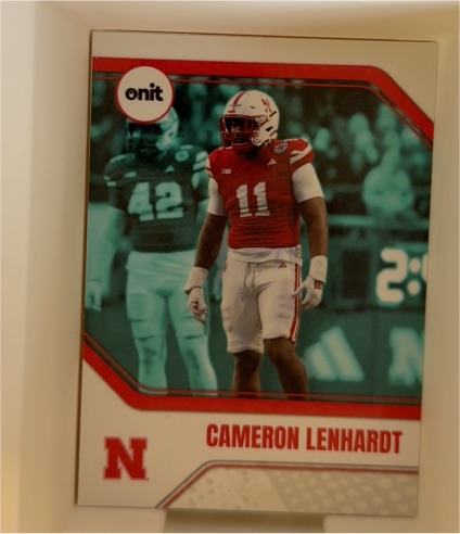 2025 Onit Cameron Lenhardt Nebraska Cornhuskers Football — front