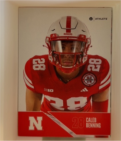 2024 Onit Athlete Nebraska Cornhuskers Football #B-28 Caleb Benning — front