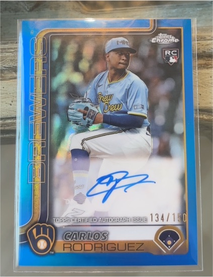 2025 Topps Chrome #RA-CR Carlos Rodriguez Rookie Autographs — front