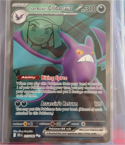 2022 Pokémon SV10: Destined Rivals #217/182 Team Rocket's Crobat ex — front