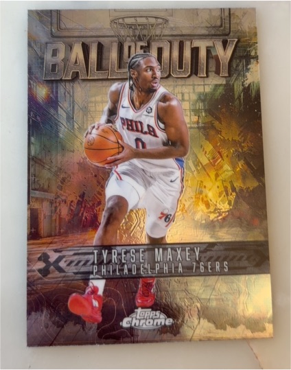 2025-26 Topps Chrome #BD-10 Tyrese Maxey Ball of Duty — front