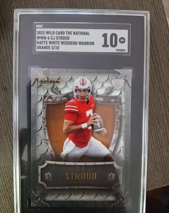 2023 Wild Card The National #WWN-6 CJ Stroud Matte White Weekend Warrior Orange 3/10 — front