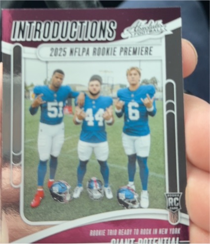 2025 Panini Absolute #I-ACR Introductions Giant Potential Jaxson Dart Cam Skattebo Abdul Carter — front