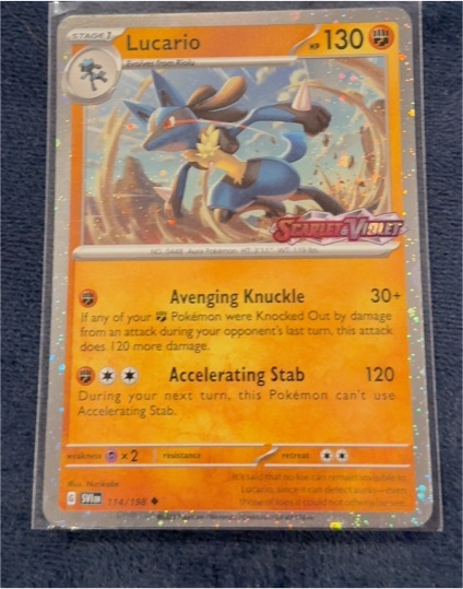 2022 Pokémon Scarlet & Violet #114 Lucario — front