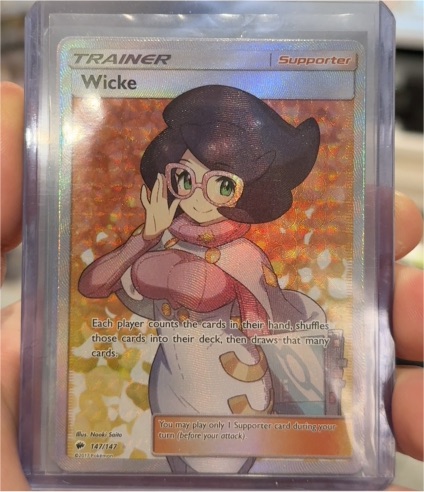2017 Pokemon Sun & Moon Burning Shadows #147 Wicke Full Art Trainer — front