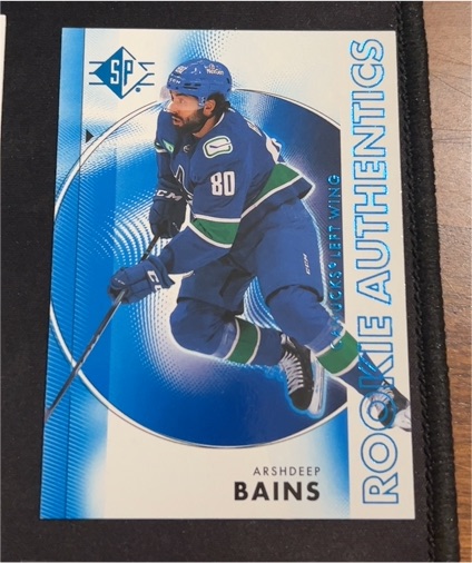 2024-25 Upper Deck SP #123 Arshdeep Bains Rookie Authentics Blue — front