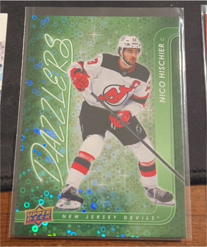 2024-25 Upper Deck #DZ-65 Nico Hischier Dazzlers Green — front