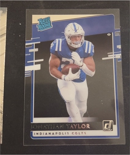 2020 Panini Chronicles Clearly Donruss Rated Rookie #RR-JT Jonathan Taylor — front