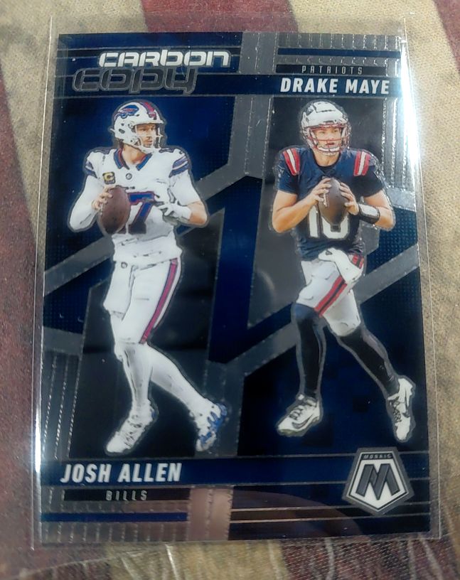 2025 Panini Mosaic Carbon Copy #CCO-14 Josh Allen / Drake Maye — front