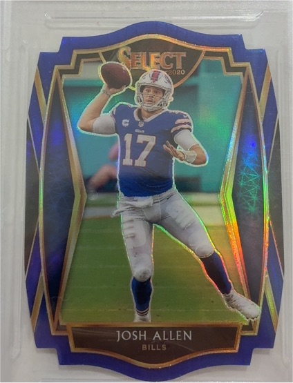 2020 Panini Select Premier Level Blue Prizm Die-Cut #121 Josh Allen — front
