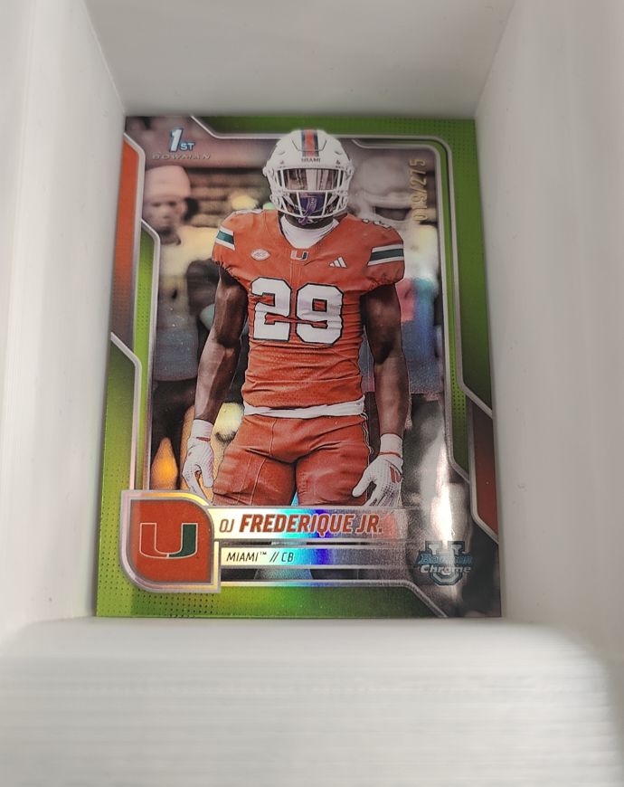 2025 Bowman Chrome University #92 OJ Frederique Jr. — front