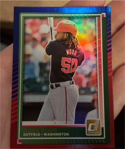 2025 Panini Donruss #41 James Wood Red & Blue — front