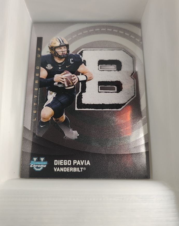 2025 Bowman University Chrome #LU-4 Diego Pavia Lettered Up Vanderbilt — front