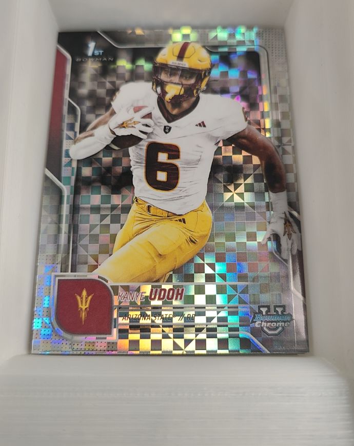 2025 Bowman University Chrome #185 Kanye Udoh — front
