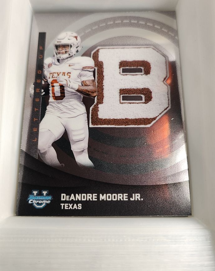 2025 Bowman University Chrome Lettered Up! #LU-15 DeAndre Moore Jr. — front