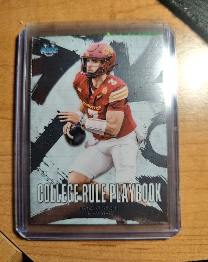 2025 Bowman Chrome U #CRP-9 Rocco Becht College Rule Playbook — front