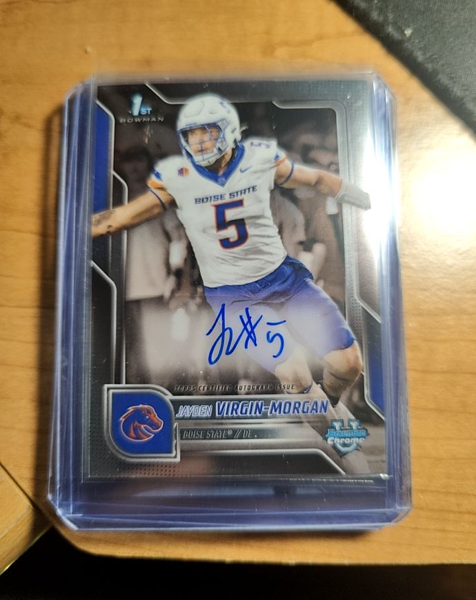 2025 Bowman Chrome U Jayden Virgin-Morgan #BCA-JVM 1st Auto Boise State — front